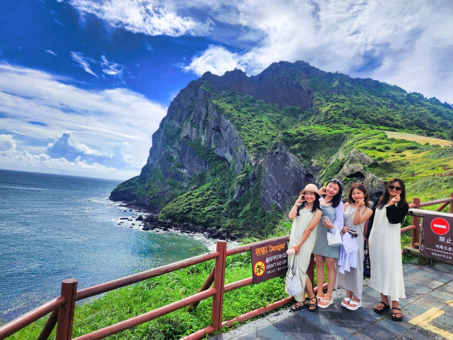 The coast and Seongsan Ilchulbong area in eastern Jeju